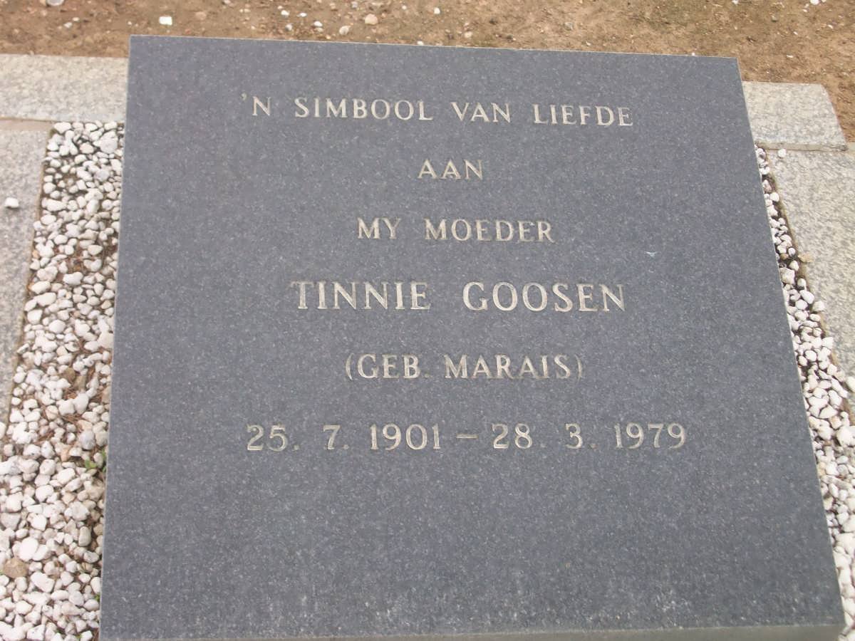 GOOSEN Tinnie nee MARAIS 1901-1979