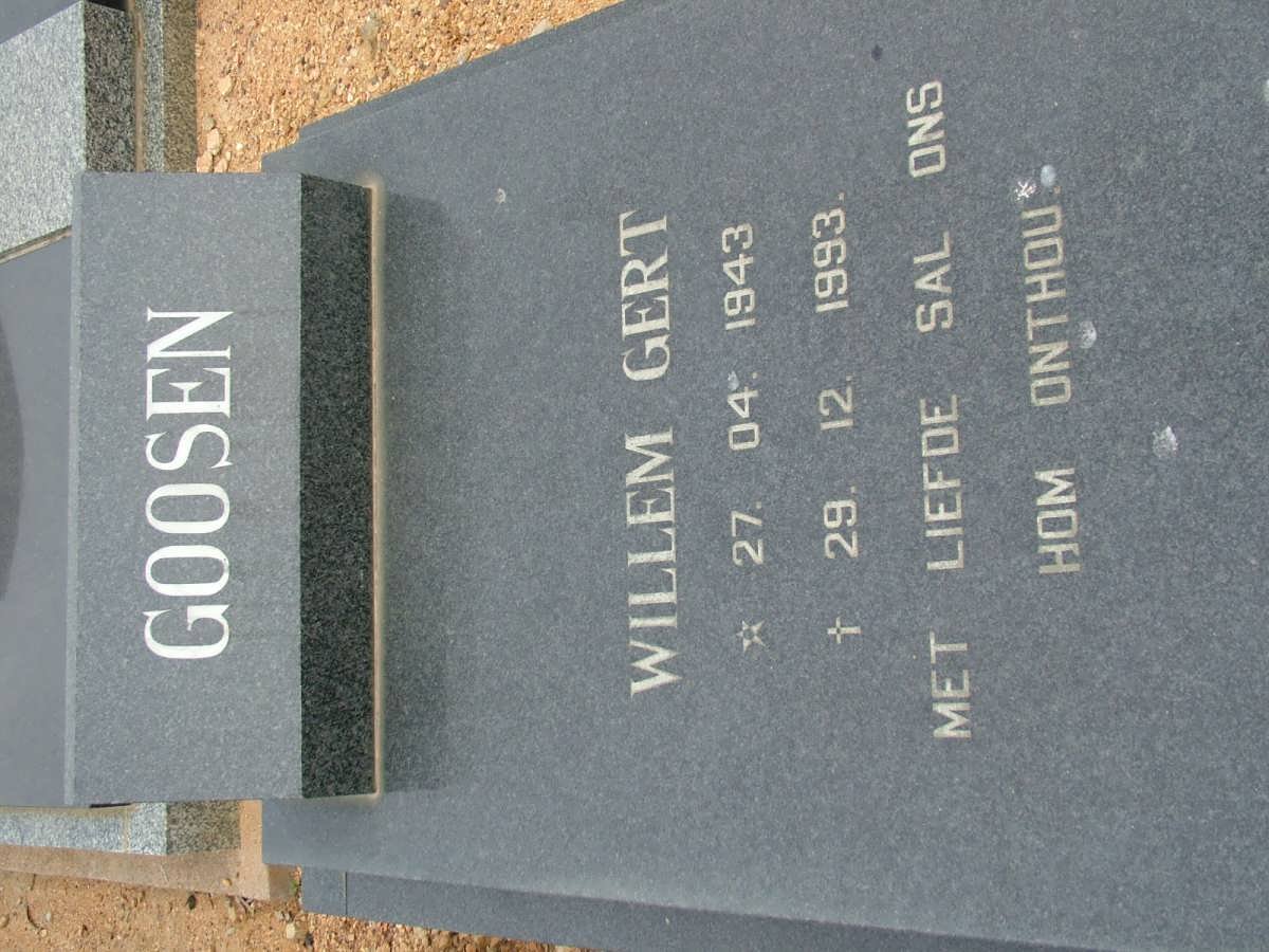 GOOSEN Willem Gert 1943-1993