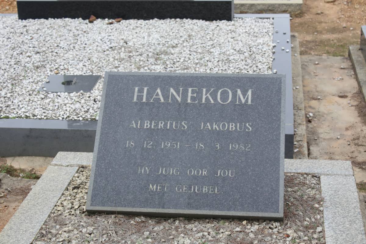 HANEKOM Albertus Jakobus 1951-1982