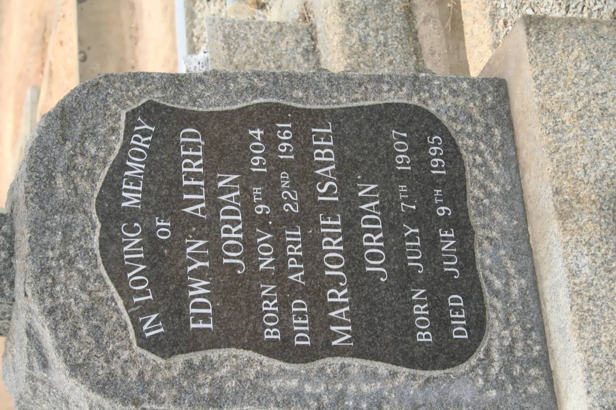 JORDAN Edwyn Alfred 1904-1961 &amp; Marjorie Isabel 1907-1995