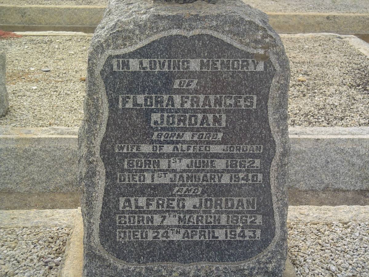JORDAN Alfred 1862-1943 &amp; Flora Frances FORD 1862-1940