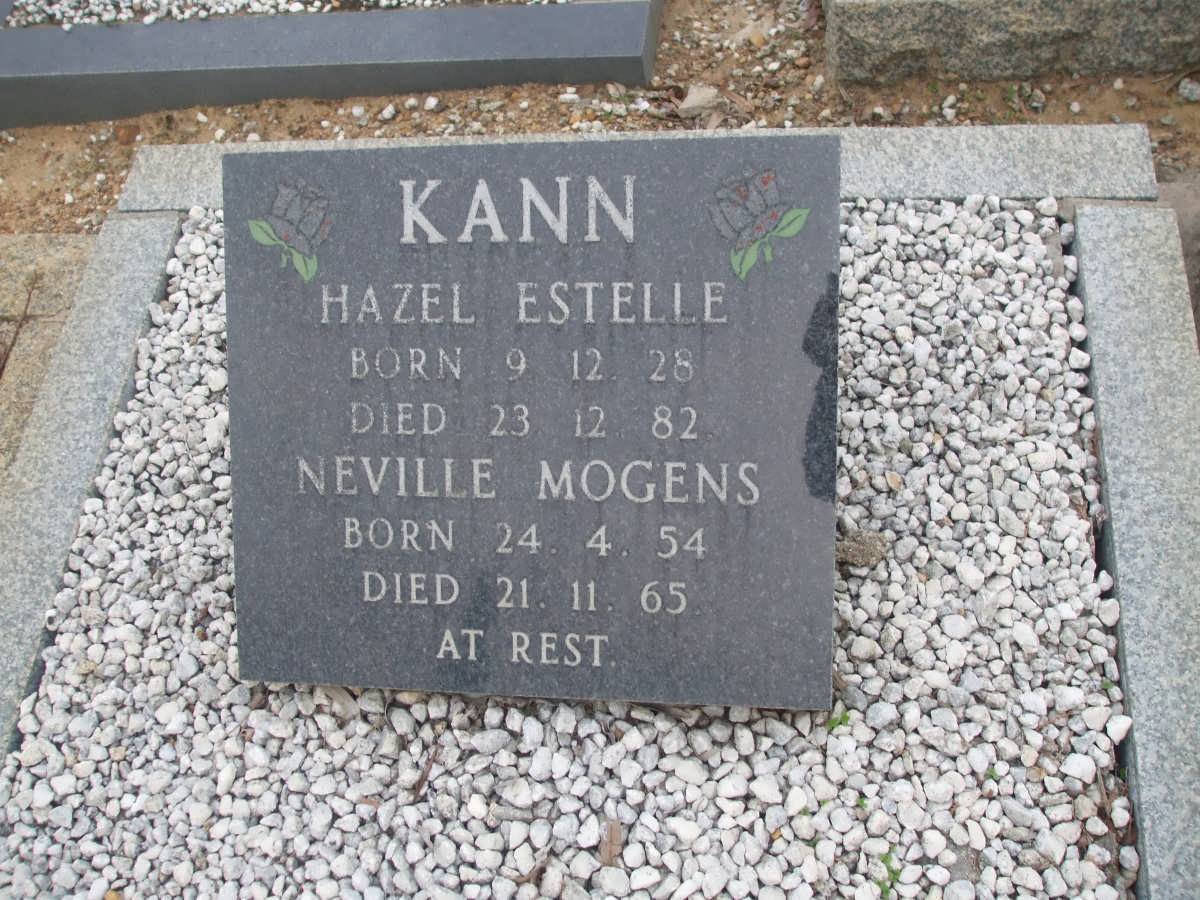 KANN Hazel Estelle 1928-1982 :: KANN Neville Mogens 1954-1965