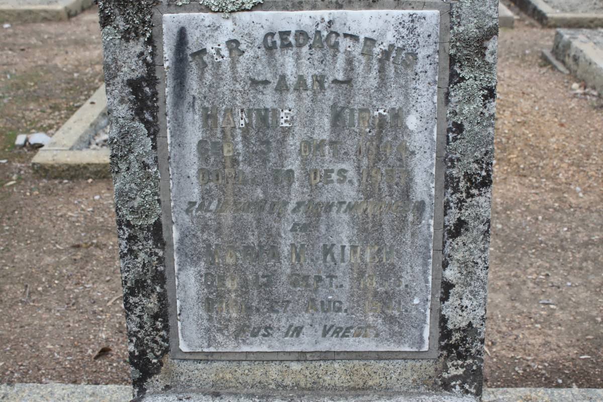 KIRCH Hannie 1844-1937 :: KIRCH Maria M. 1856-1941