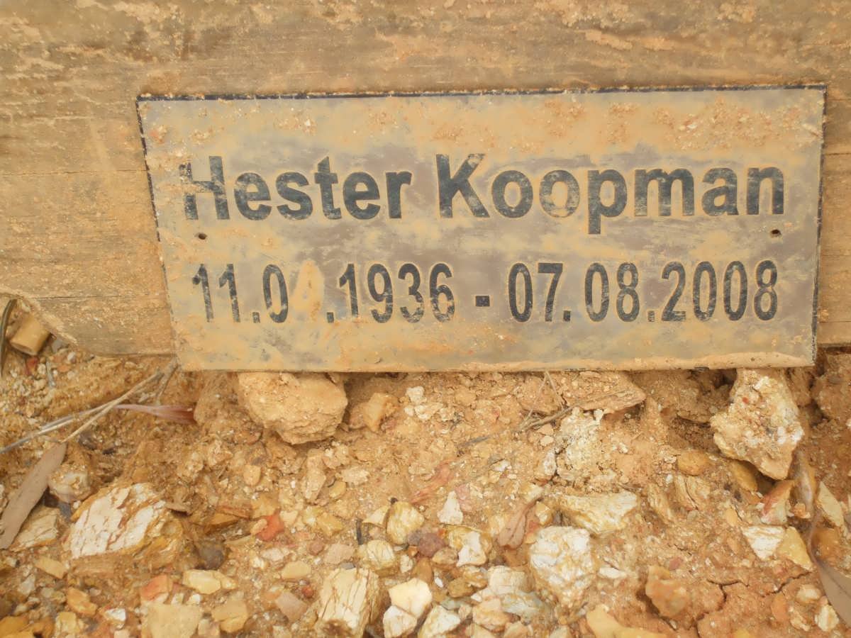 KOOPMAN Hester 1936-2008