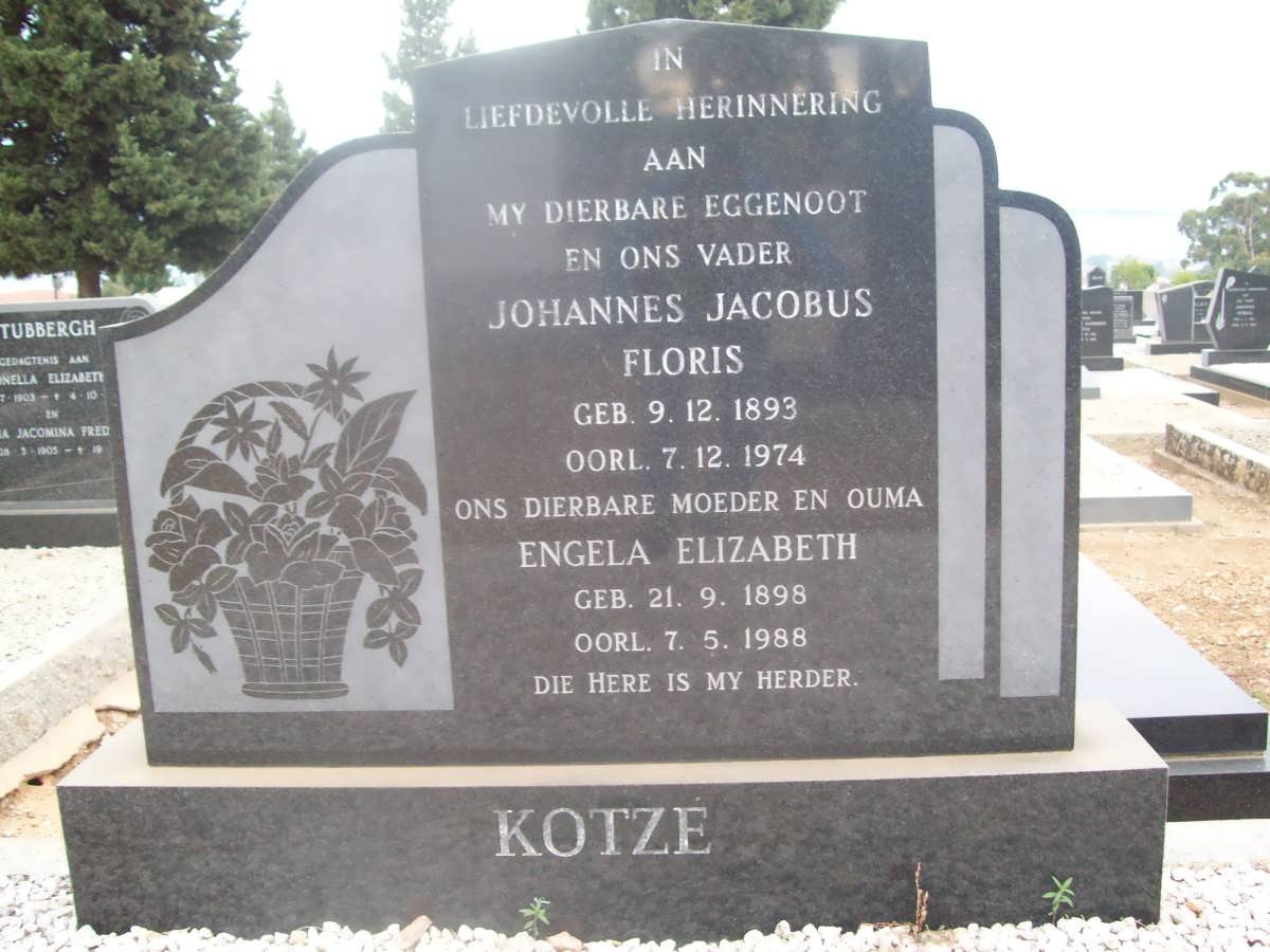 KOTZE Johannes Jacobus Floris 1893-1974 &amp; Engela Elizabeth 1898-1988