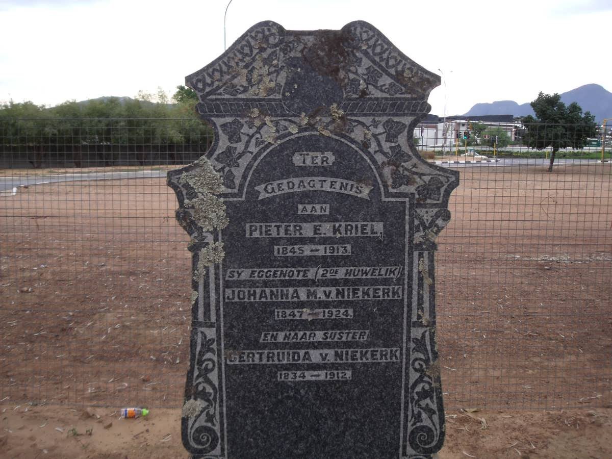 KRIEL Pieter E. 1845-1913 &amp; Johanna M. VAN NIEKERK 1847-1924 :: VAN NIEKERK Getruida 1834-1912