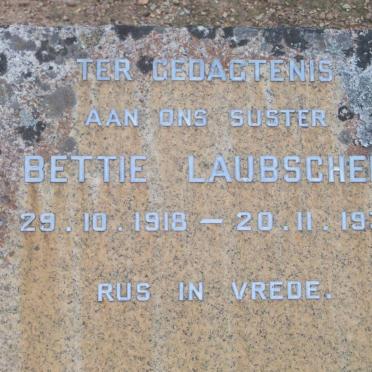 LAUBSCHER Bettie 1918-1931