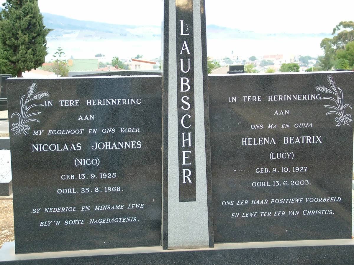 LAUBSCHER Nicolaas Johannes 1925-1968 &amp; Helena Beatrix 1927-2003