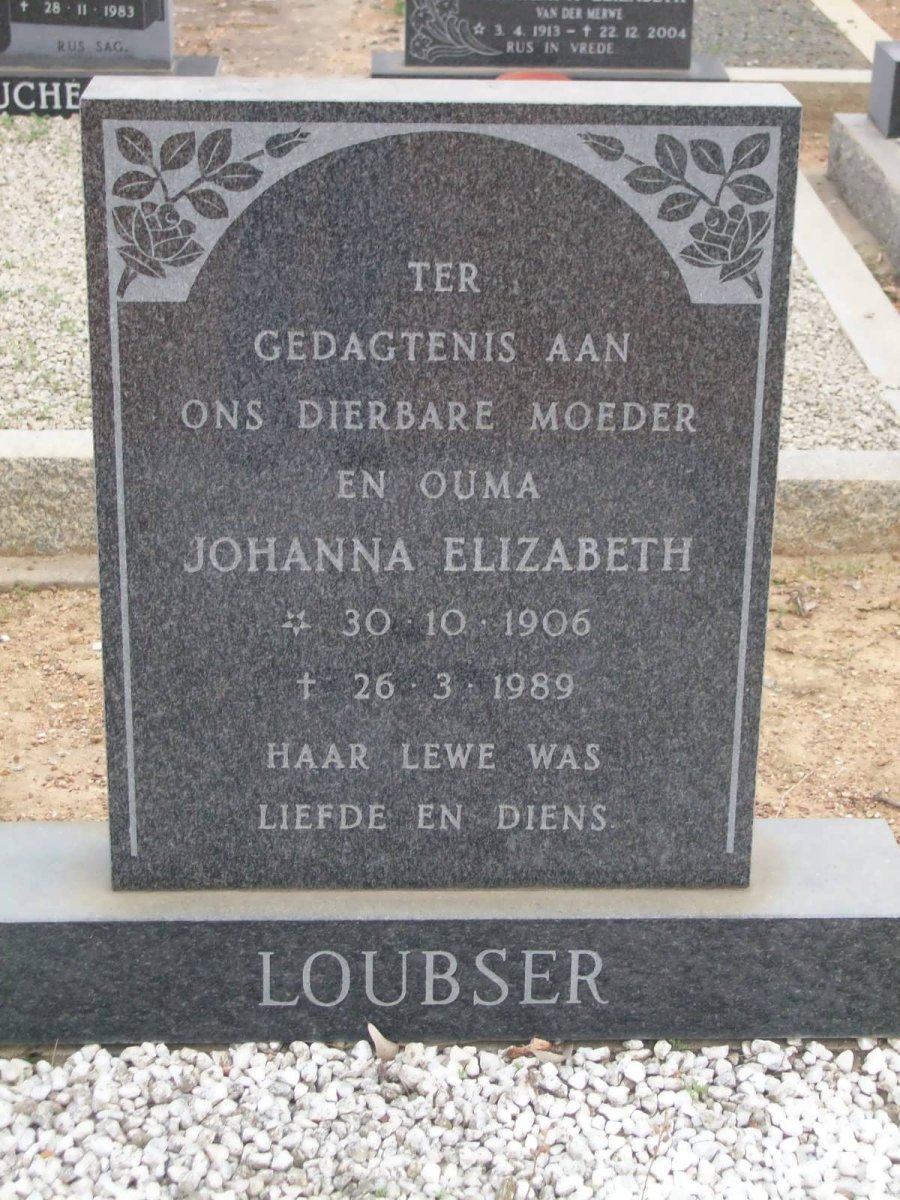 LOUBSER Johanna Elizabeth 1906-1989