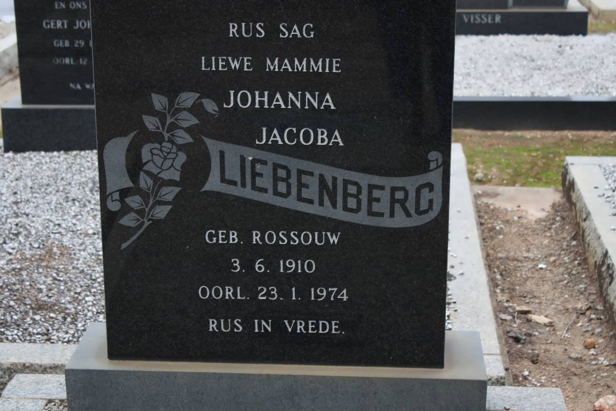 LIEBENBERG Johanna Jacoba nee ROSSOUW 1910-1974