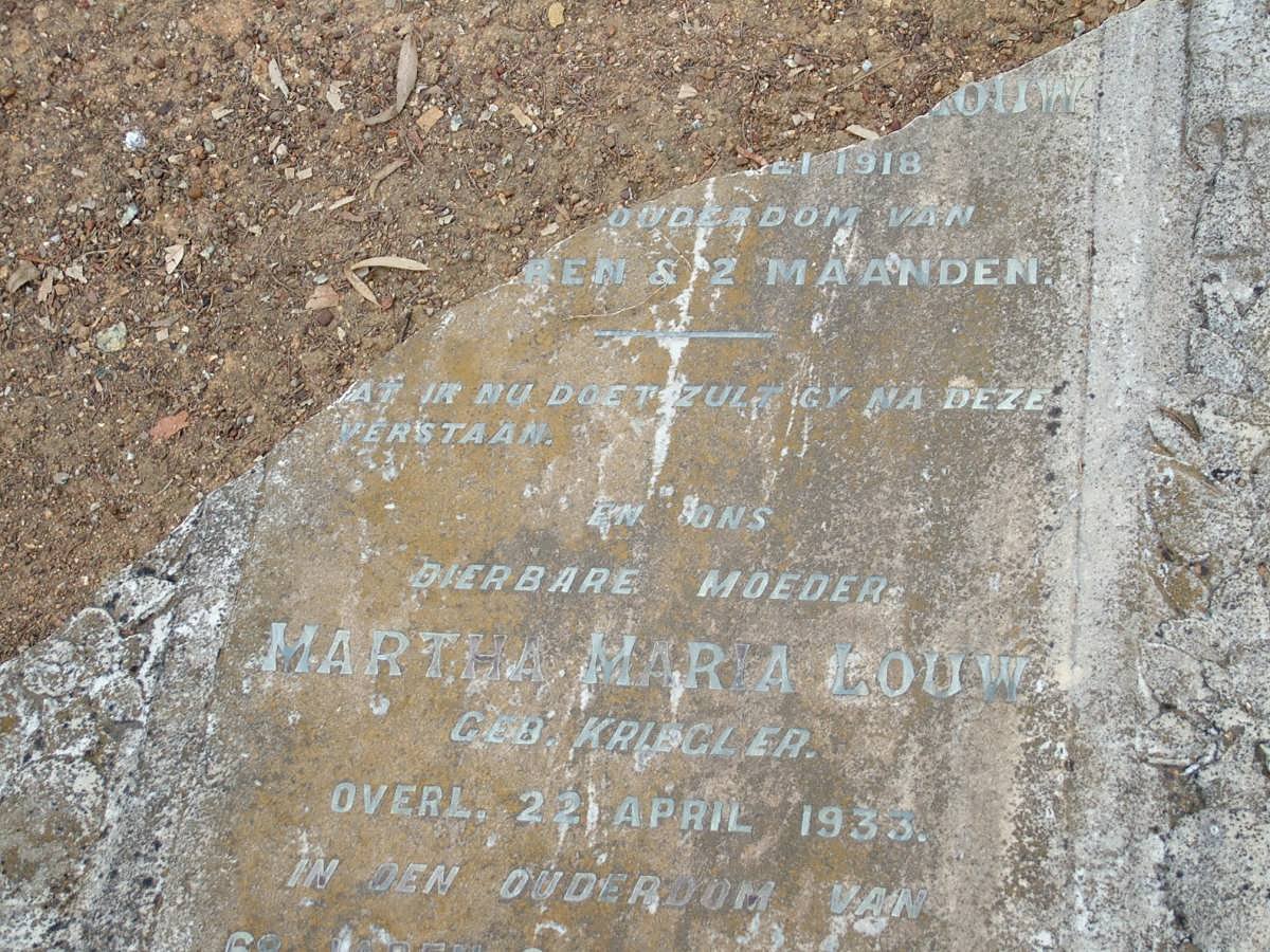 LOUW Martha Maria  nee KRIEGLER -1933