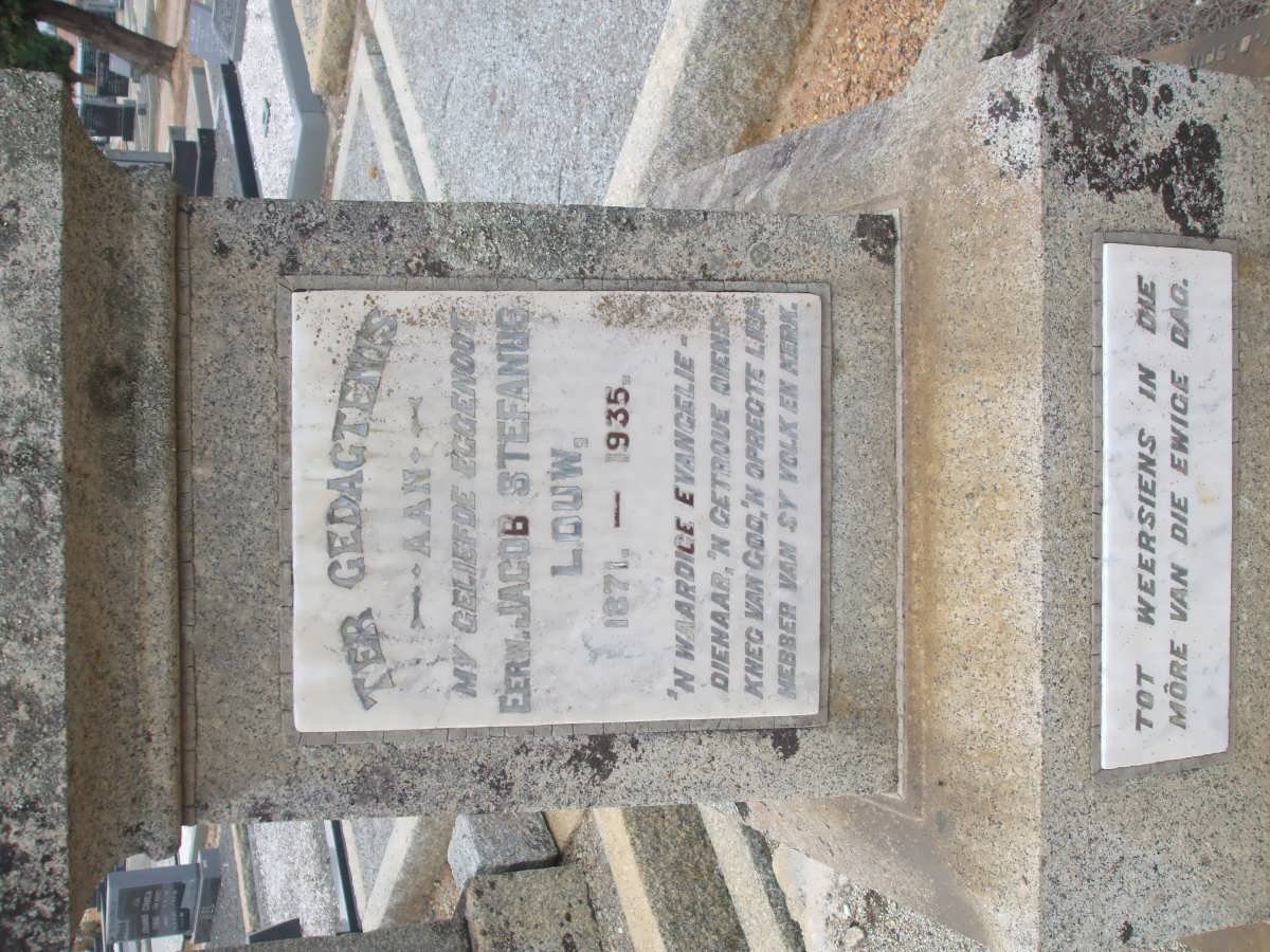 LOUW Jacob Stefanus 1871-1935 &amp; Elizabeth Francina Debora BOSMAN 1869-1943