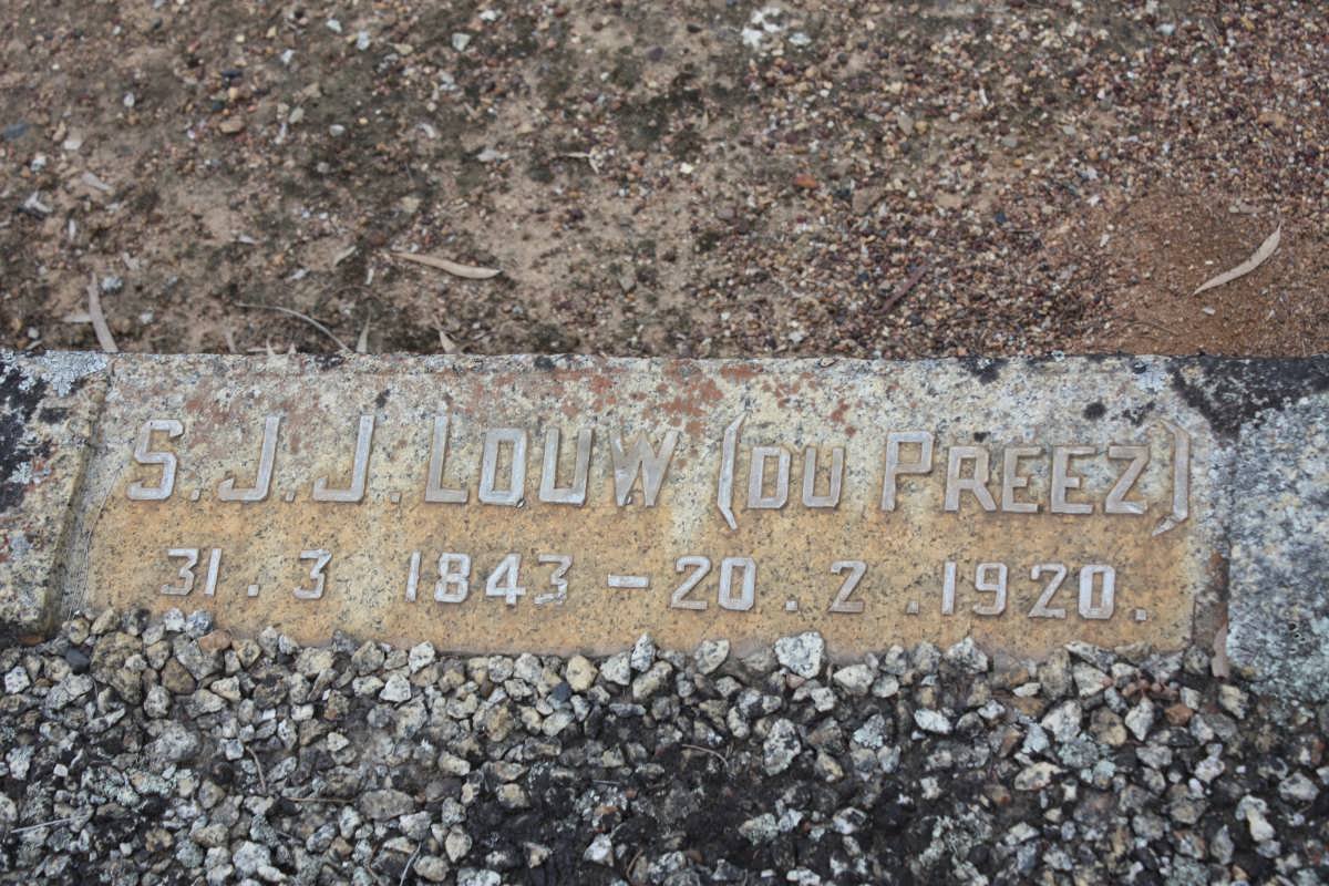 LOUW S.J.J. nee DU PREEZ 1843-1920