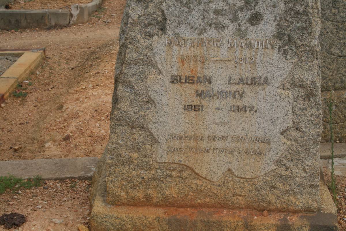 MAHONEY Matthew 1838-1912 &amp; Susan Laura 1851-1947
