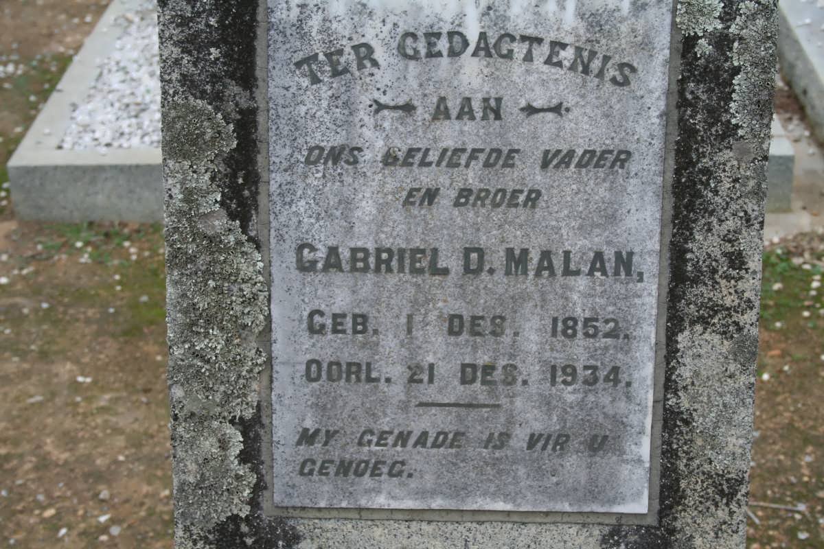 MALAN Gabriel D. 1852-1934