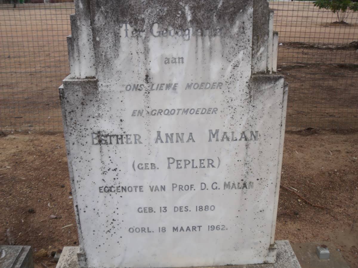 MALAN Esther Anna nee PEPLER 1880-1962