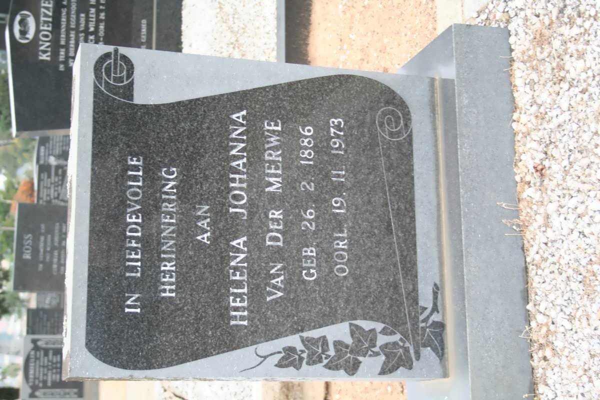 MERWE Helena Johanna, van der 1886-1973