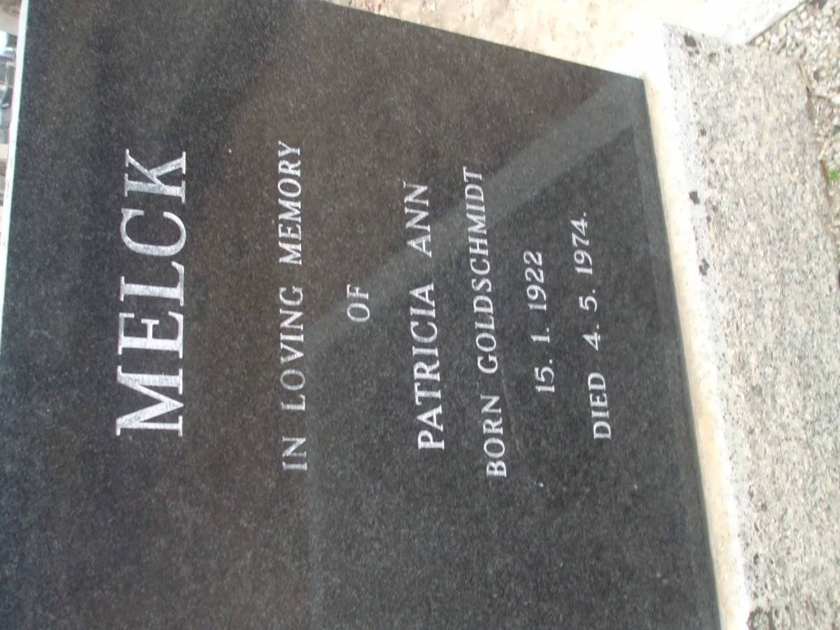 MELCK Patricia Ann nee GOLDSCHMIDT 1922-1974