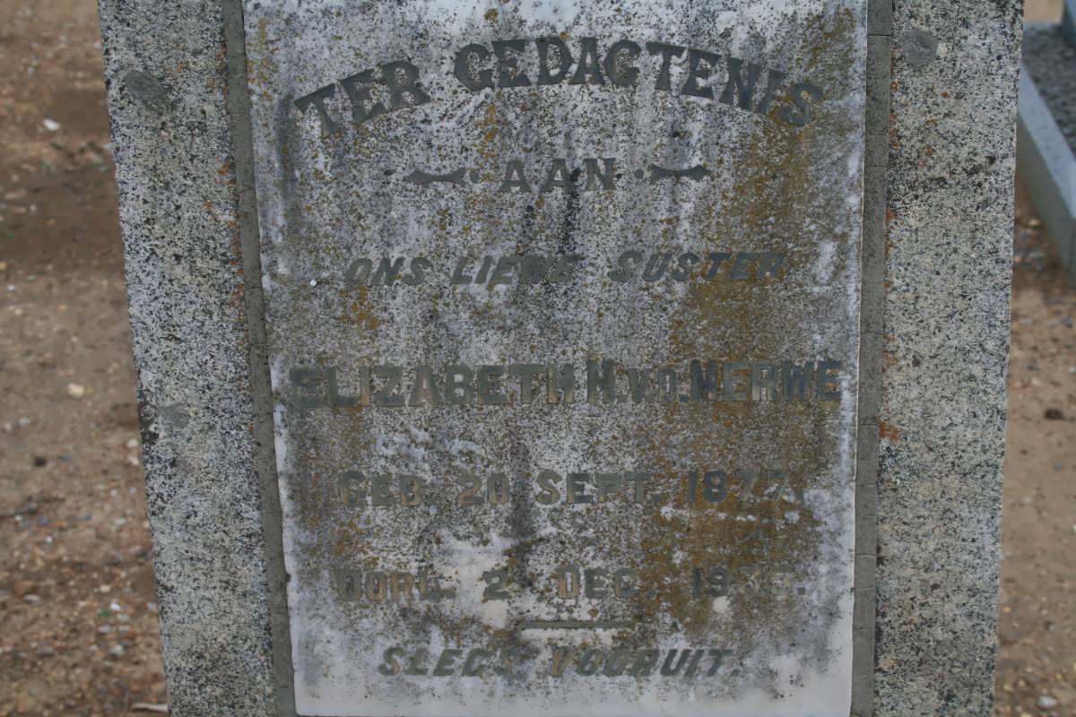 MERWE Elizabeth H., v.d. 1877-1935