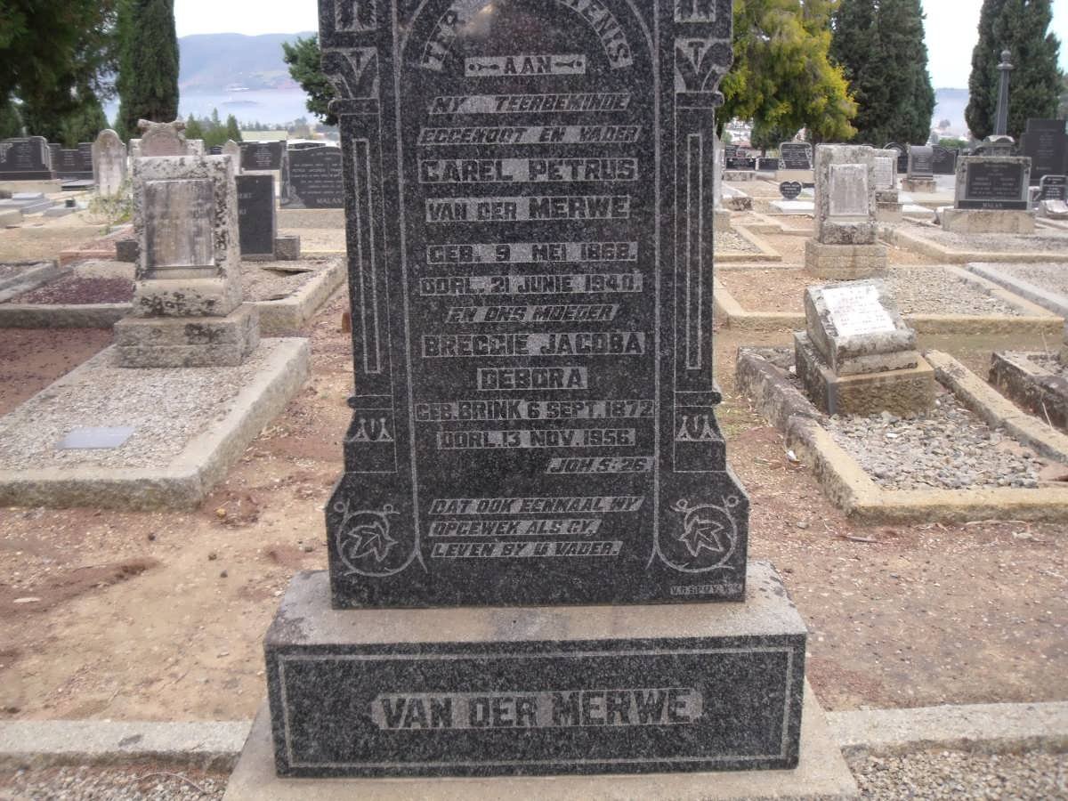 MERWE Carel Petrus, van der 1868-1940 &amp; Breggie Jacoba Debora 1872-1956