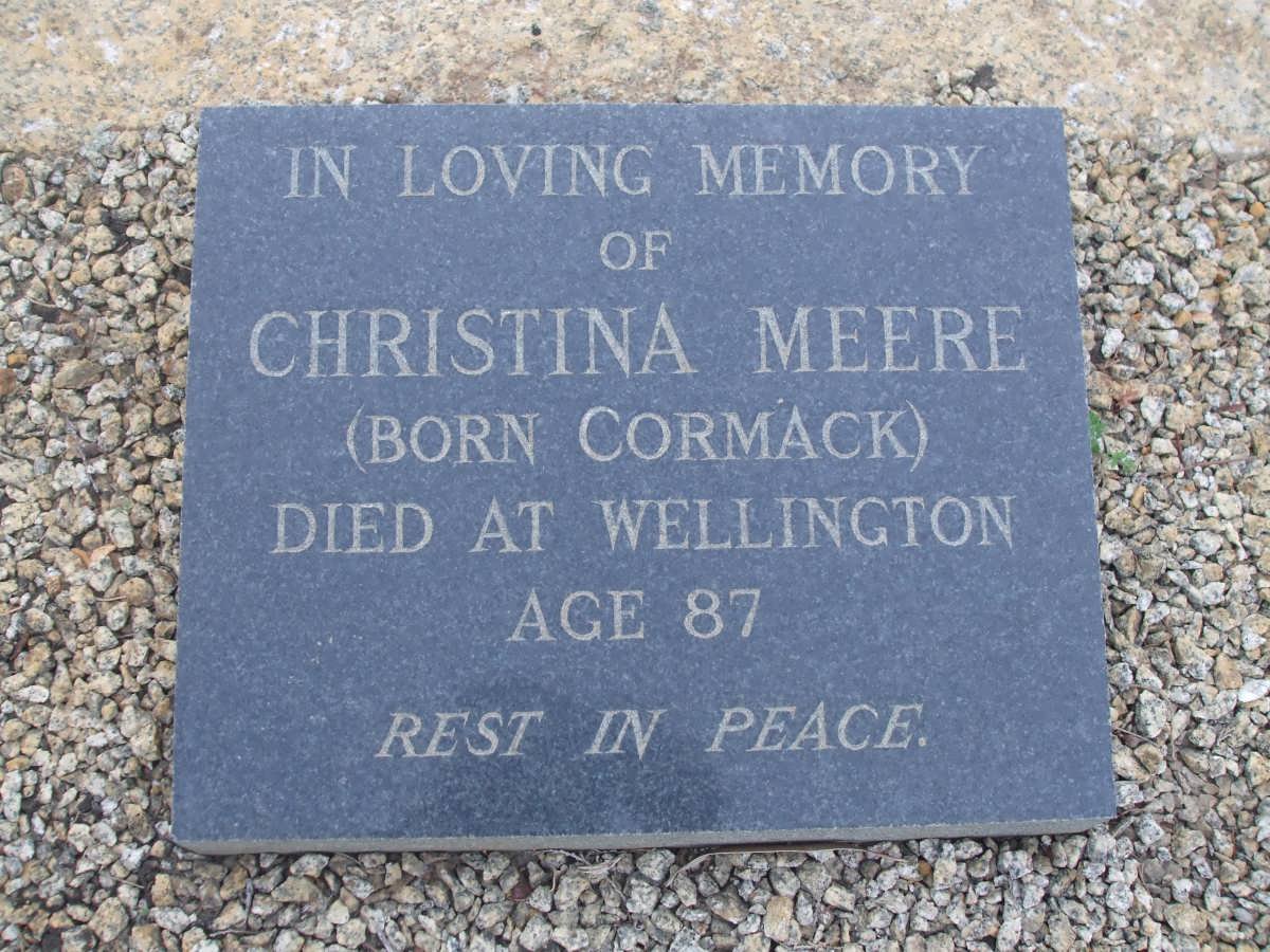 MEERE Christina nee CORMACK