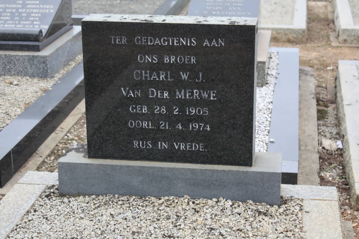 MERWE Charl W.J., van der 1905-1974
