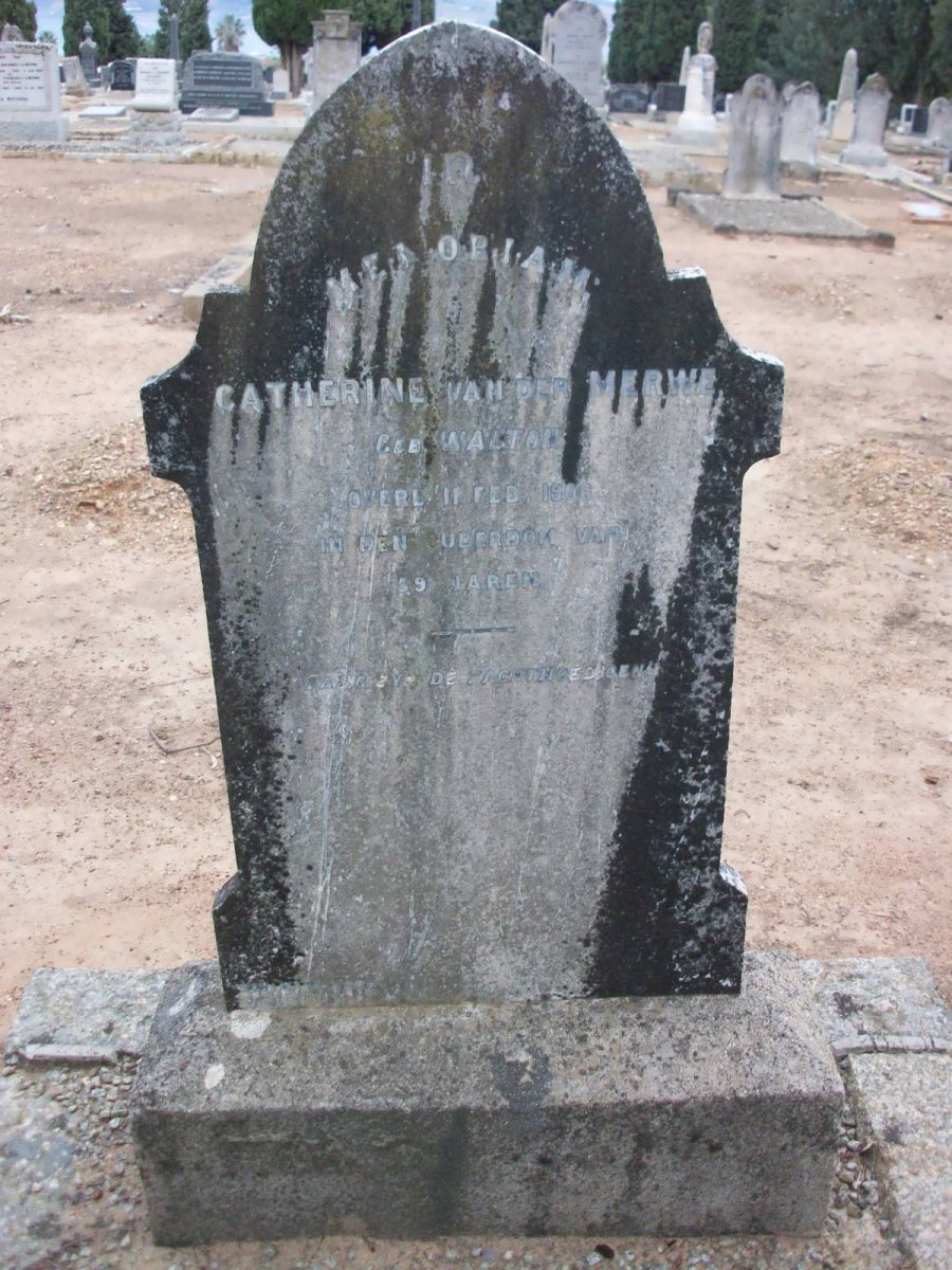 MERWE Catherine, van der nee WALTERS  -1906