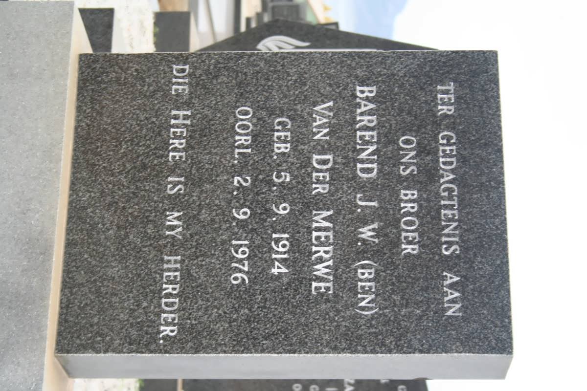 MERWE Barend J.W., van der 1914-1976
