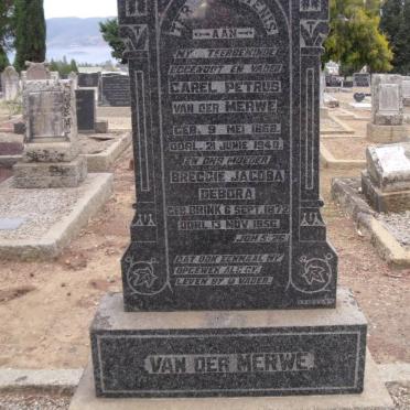 MERWE Carel Petrus, van der 1868-1940 &amp; Breggie Jacoba Debora 1872-1956