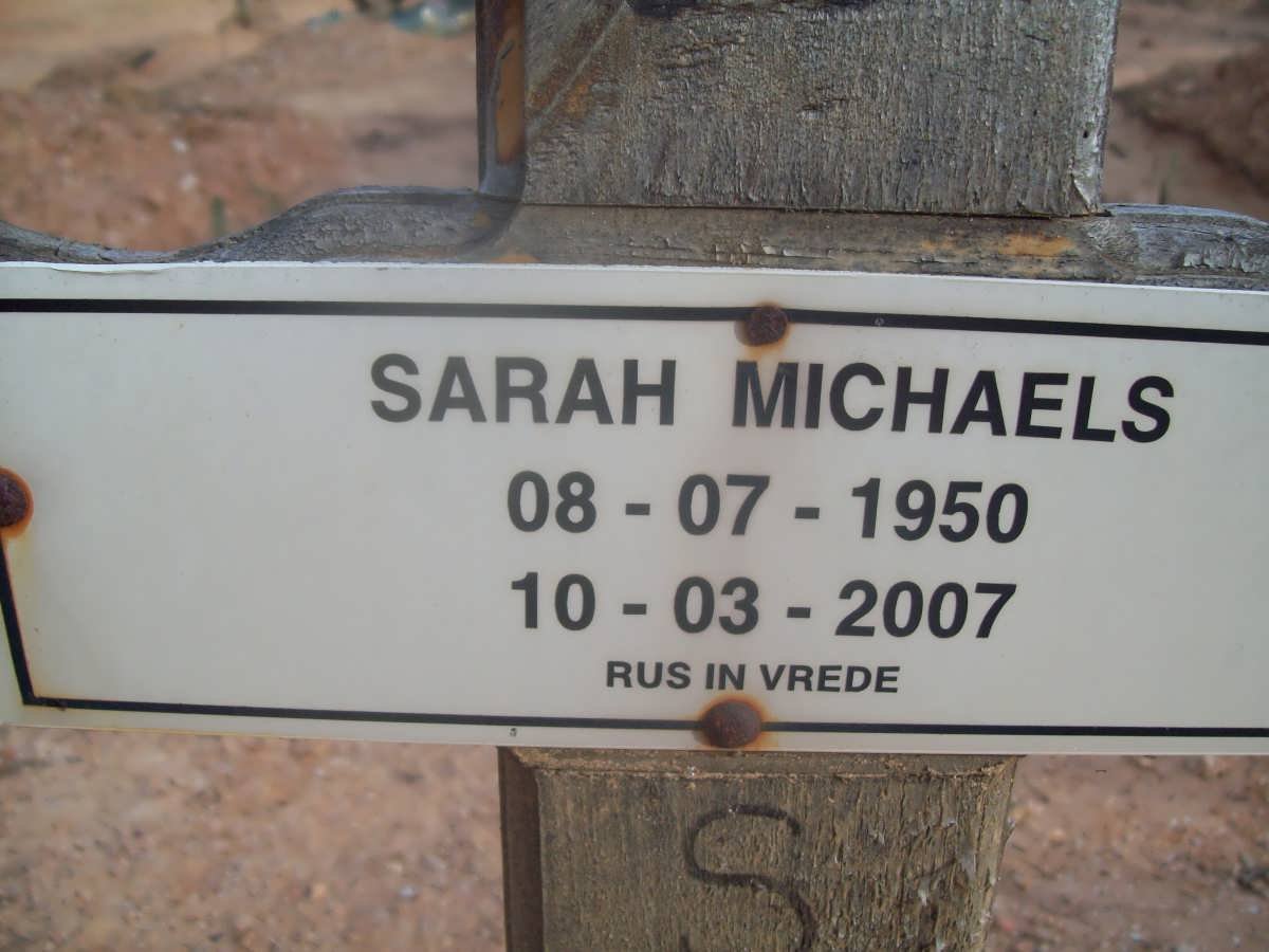 MICHAELS Sarah 1950-2007
