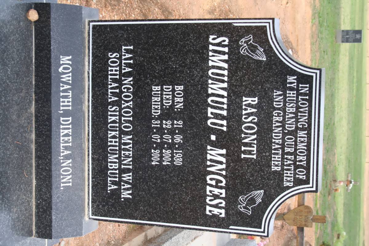 MNGESE Rasonti, Simumulu 1930-2004