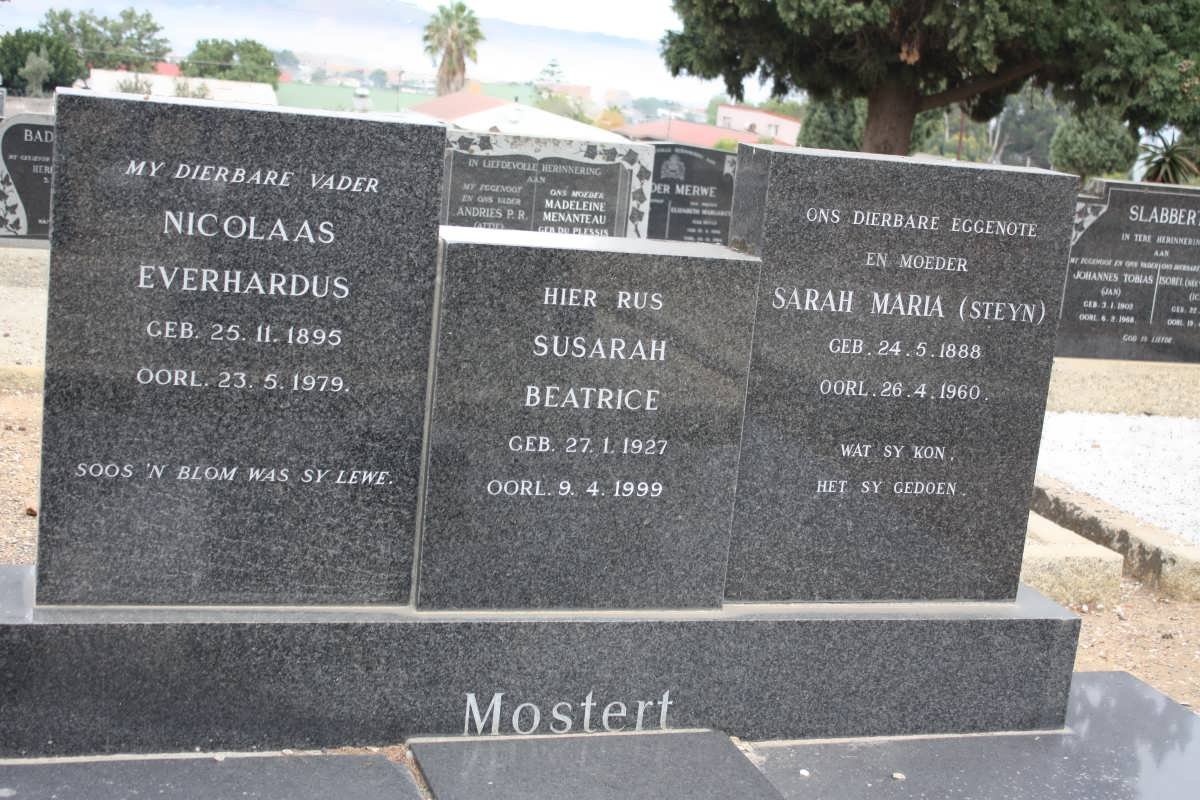 MOSTERT Nicolaas Everhardus 1895-1979 &amp; Sarah Maria STEYN 1888-1960 :: MOSTERT Susarah Beatrice 1927-1999