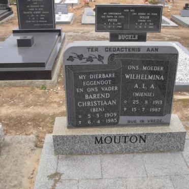 MOUTON Barend Christiaan 1909-1985 &amp; Wilhelmina A.L.A. 1913-1987