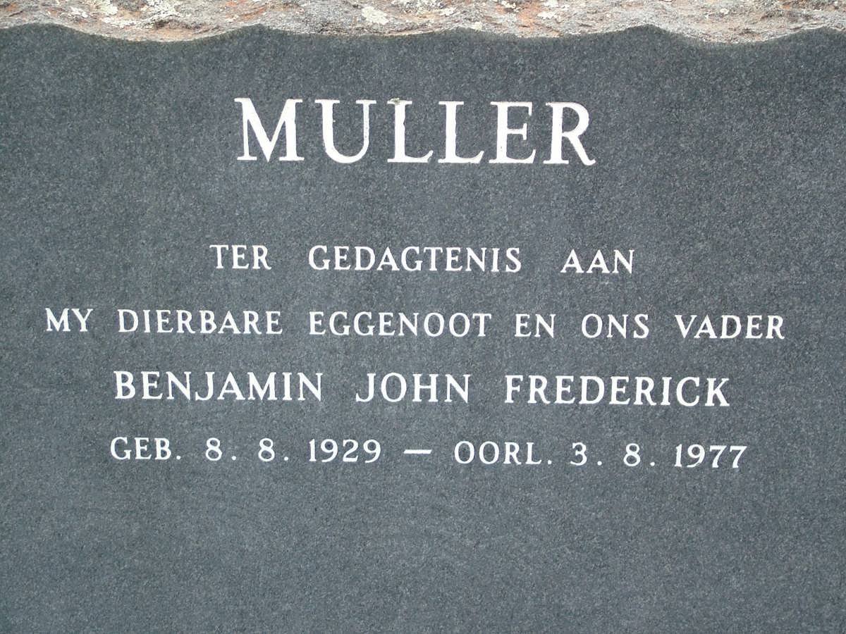 MULLER Benjamin John Frederick 1929-1977