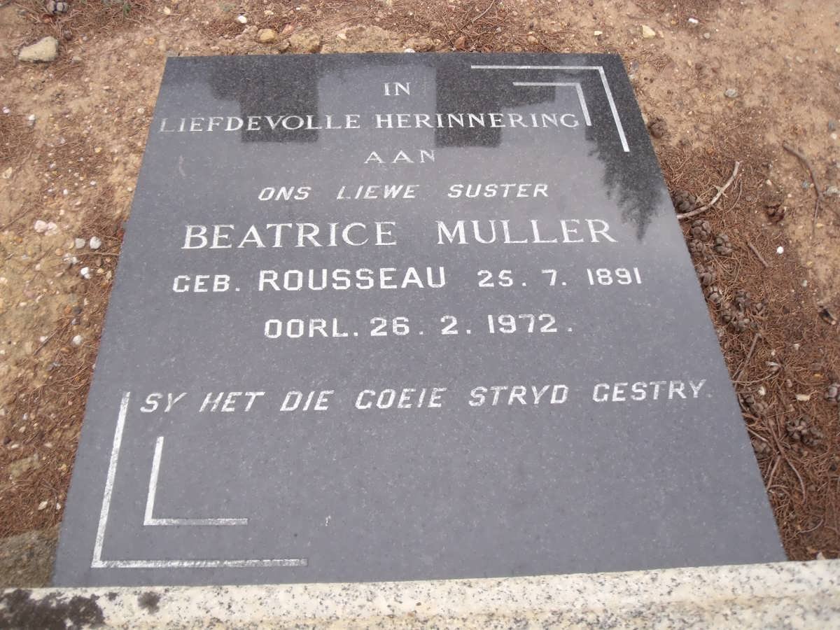 MULLER Beatrice nee ROUSSEAU 1891-1972