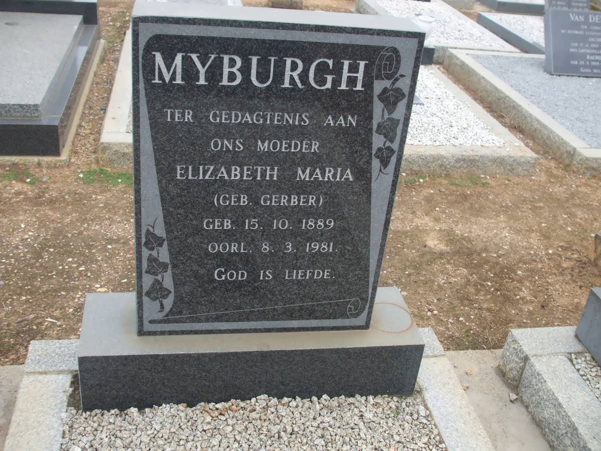MYBURGH Elizabeth Maria nee GERBER 1889-1981