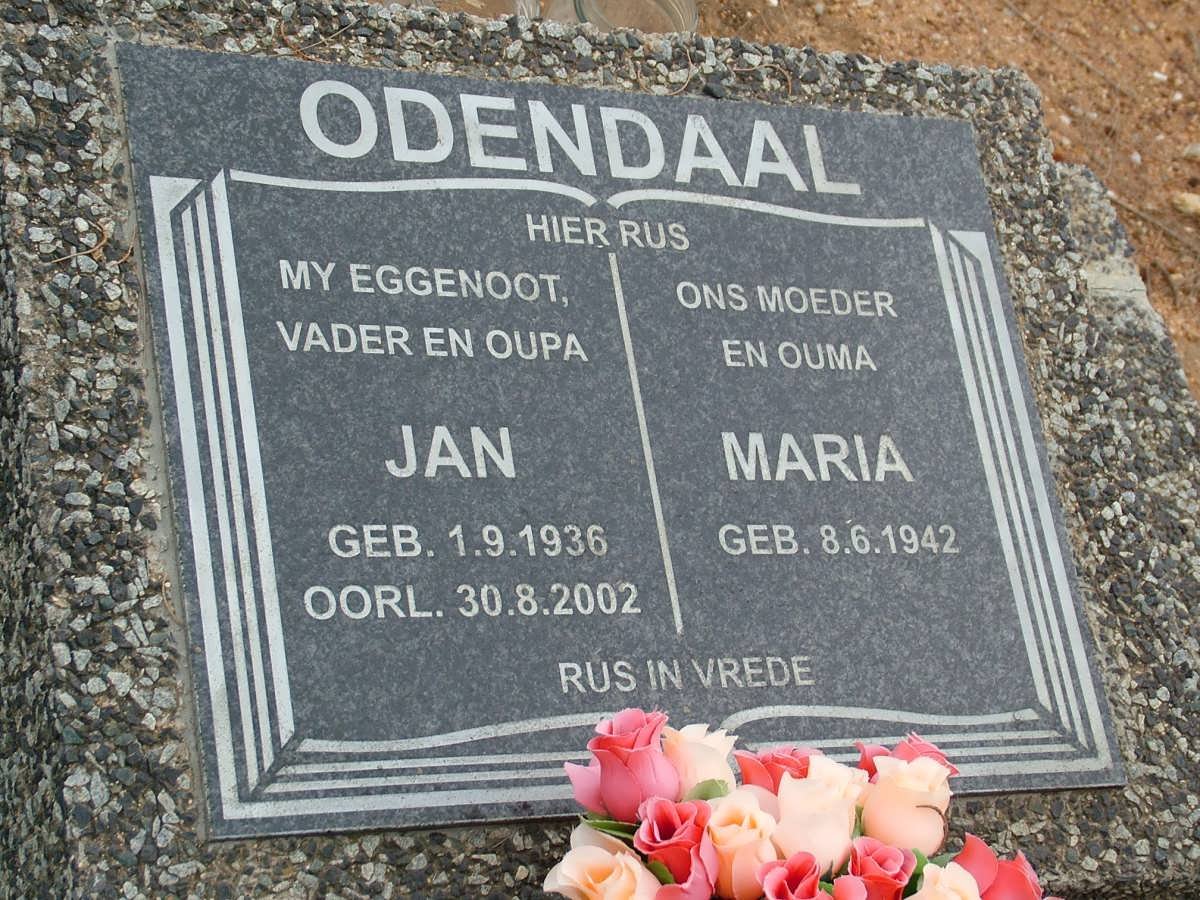 ODENDAAL Jan 1936-2002 &amp; Maria 1942-