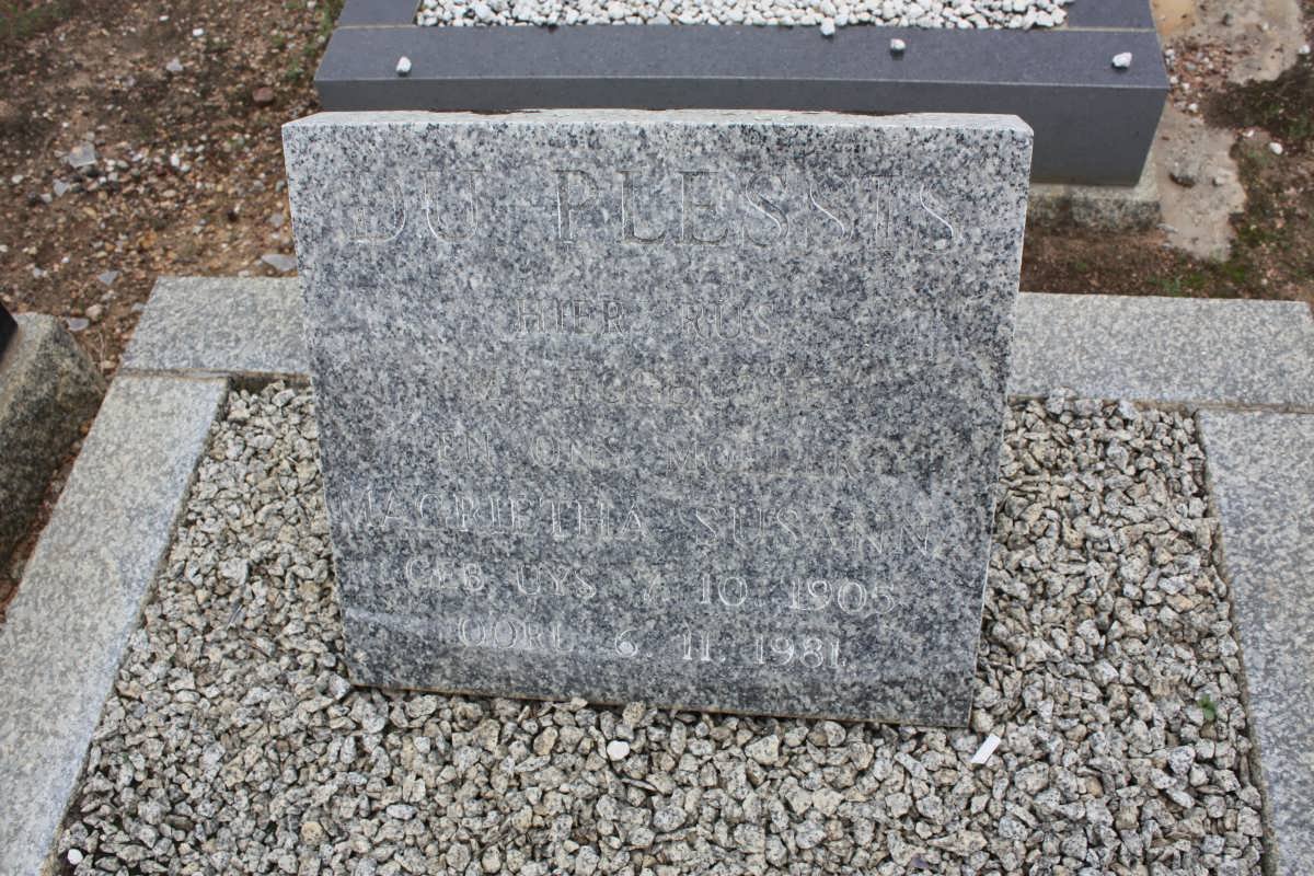 PLESSIS Magrietha Susanna, du nee UYS 1905-1981