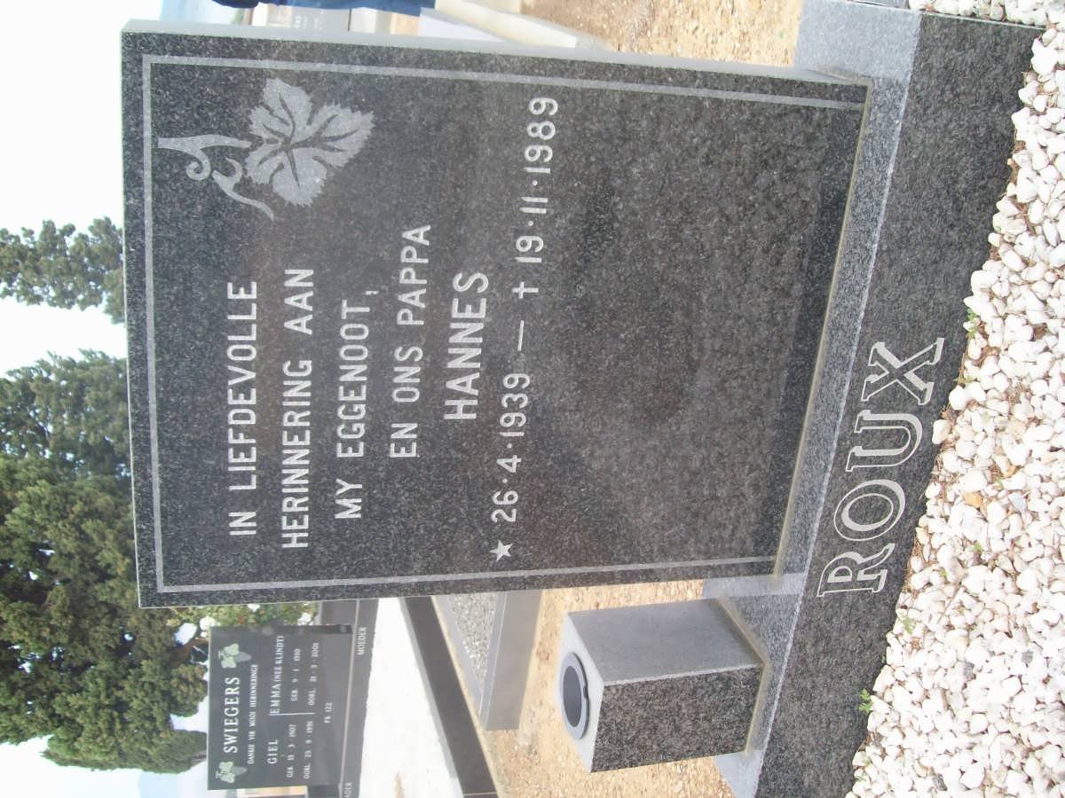 ROUX Hannes 1939-1989