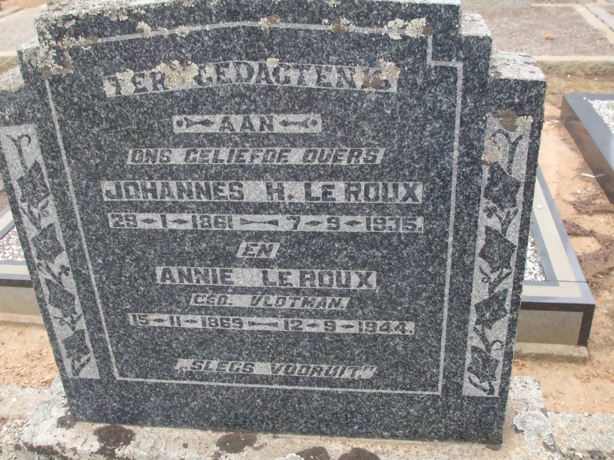 ROUX Johannes H., le 1861-1935 &amp; Annie VLOTMAN 1869-1944
