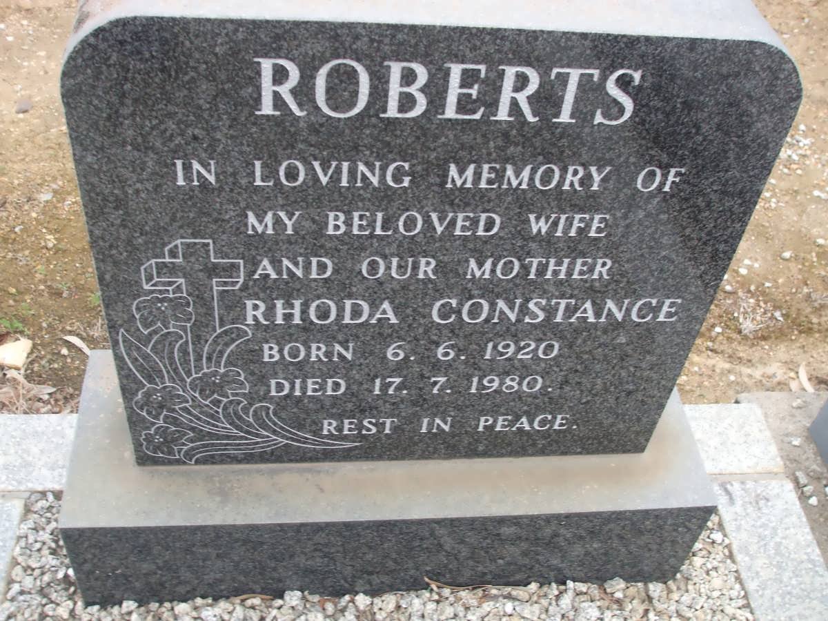 ROBERTS Rhoda Constance 1920-1980
