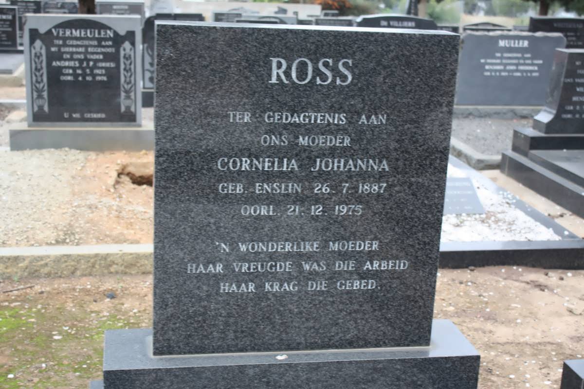ROSS Cornelia Johanna nee ENSLIN 1887-1975