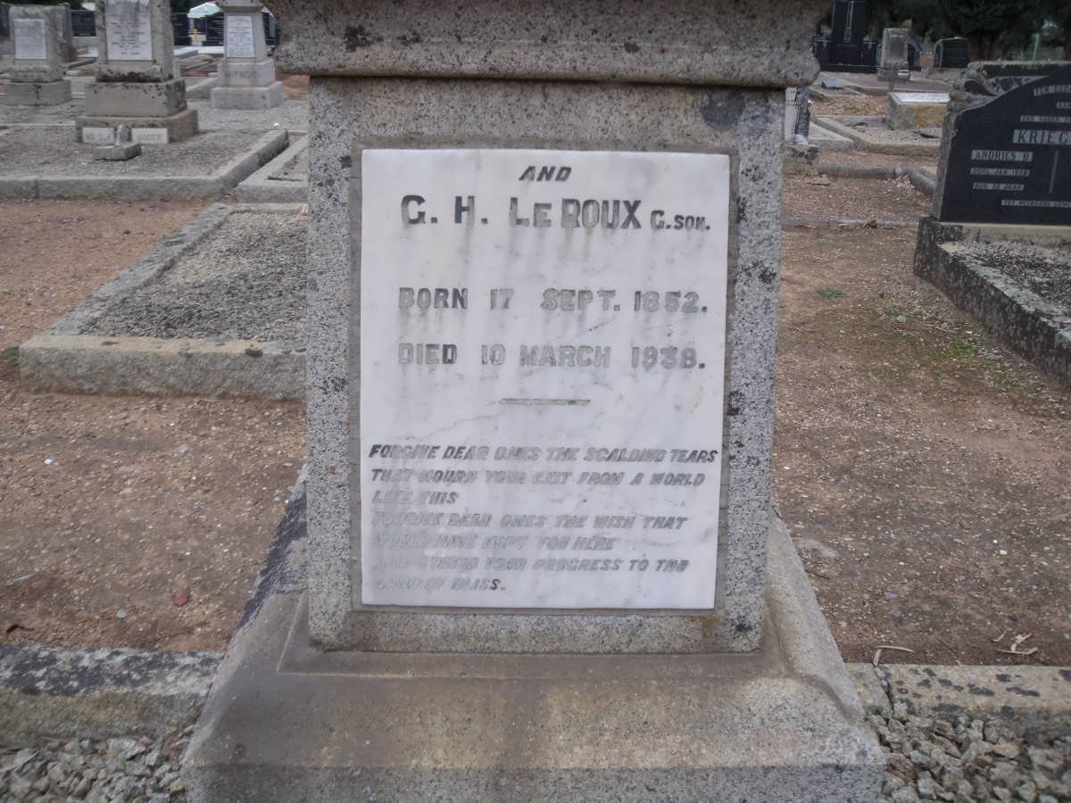 ROUX G.H., le 1852-1938 &amp; Elizabeth L. -1918