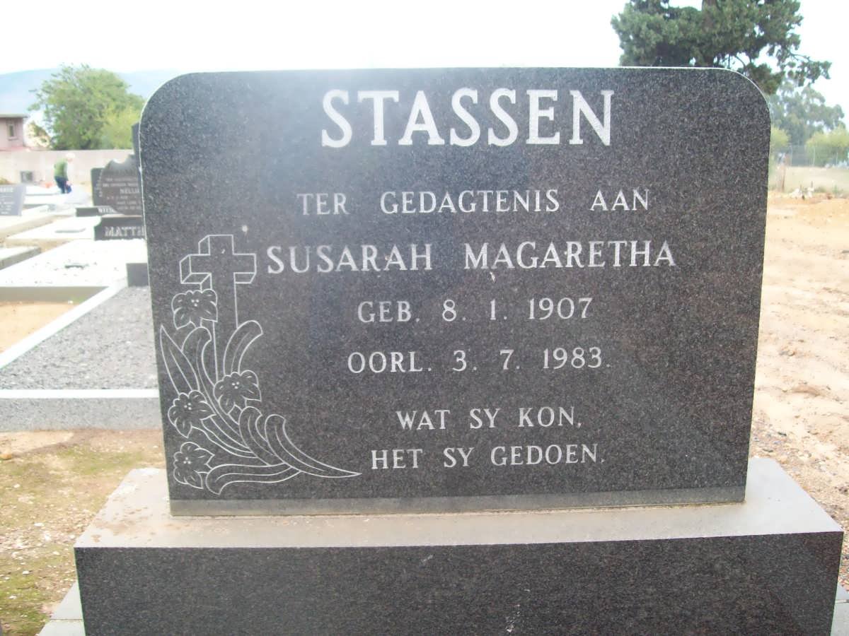 STASSEN Susarah Magaretha 1907-1983
