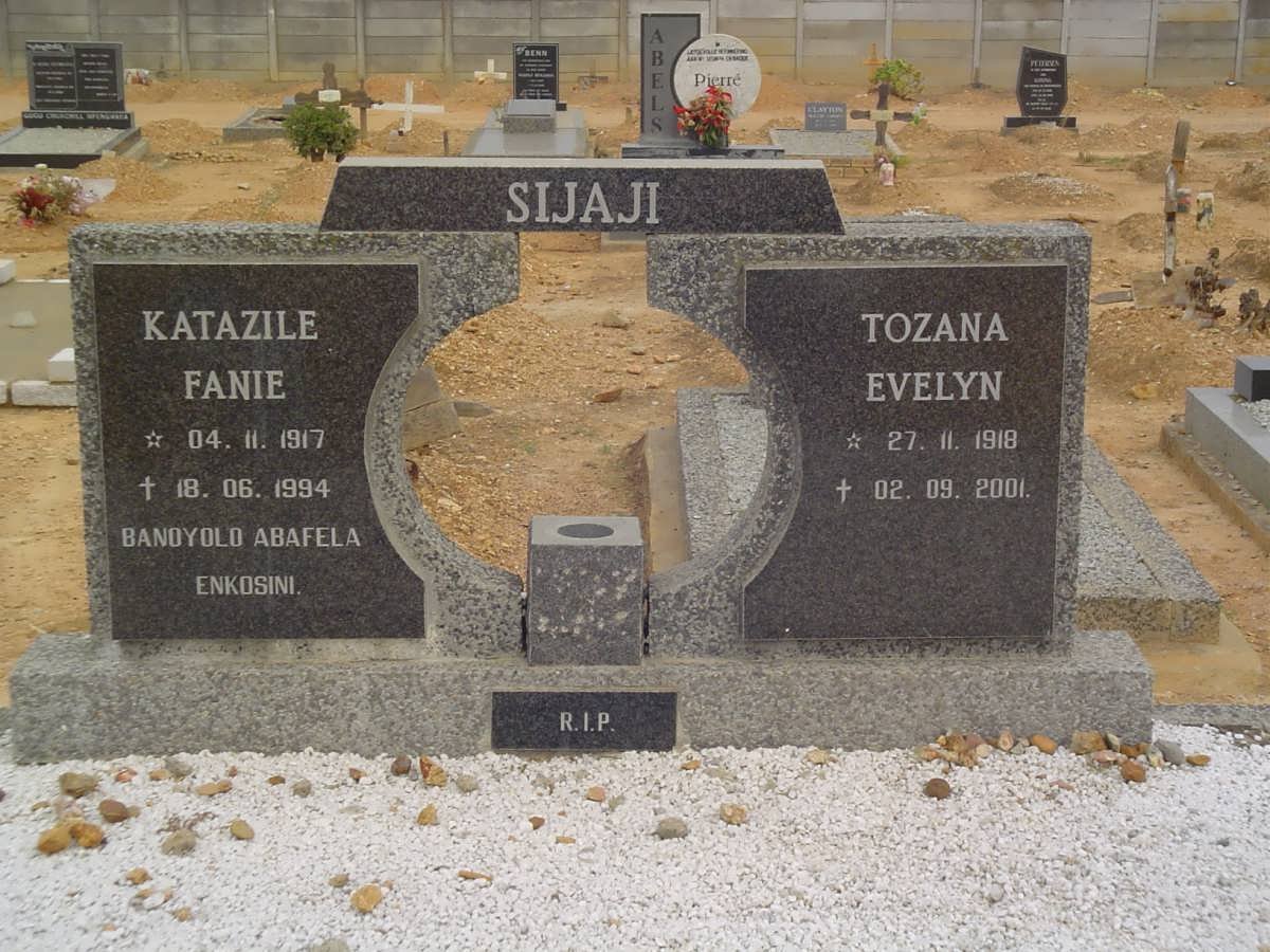 SIJAJI Katazile Fanie 1917-1994 &amp; Tozana Evelyn 1918-2001