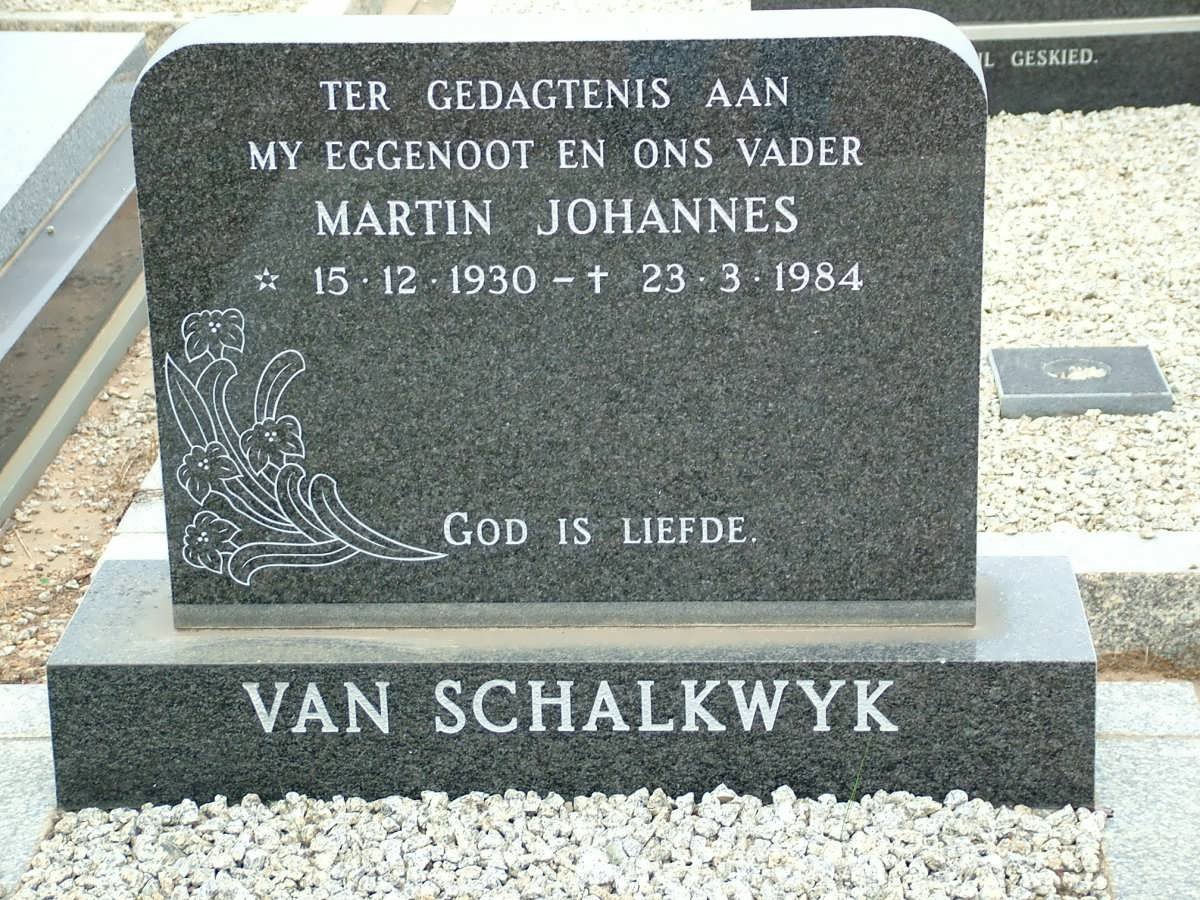 SCHALKWYK Martin Johannes, van 1930-1984