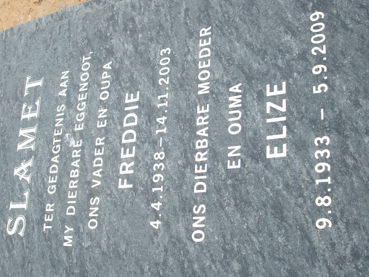 SLAMET Freddie 1938-2003 &amp; Elize 1933-2009