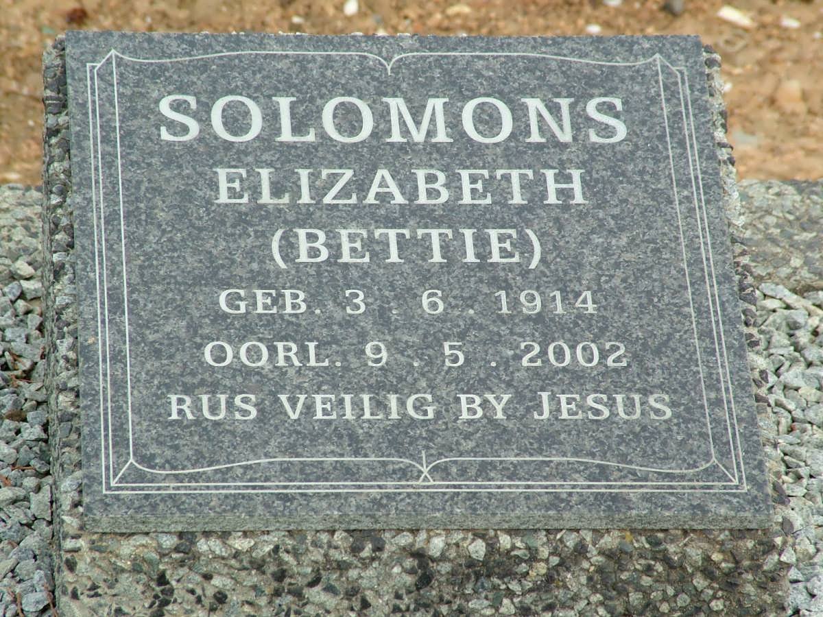 SOLOMONS Elizabeth 1914-2002
