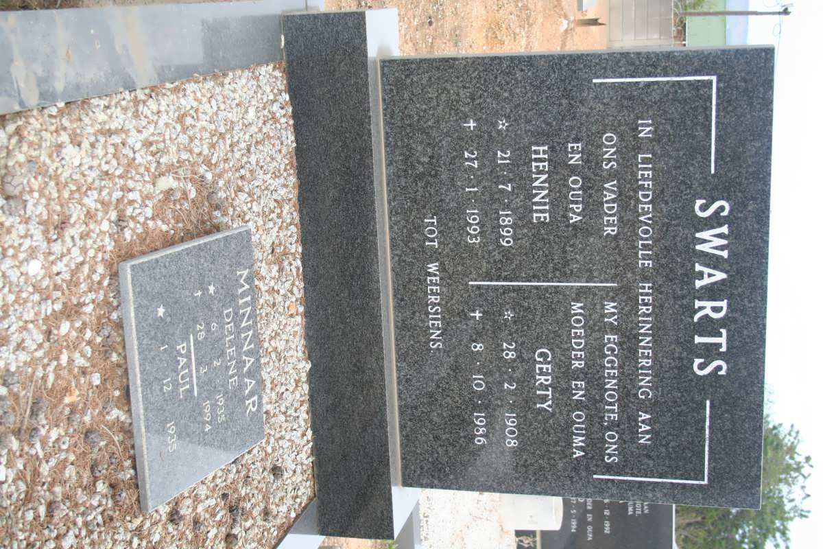 SWARTS Hennie 1899-1993 &amp; Gerty 1908-1986 :: MINNAAR Paul 1935- &amp; Delene 1935-1994