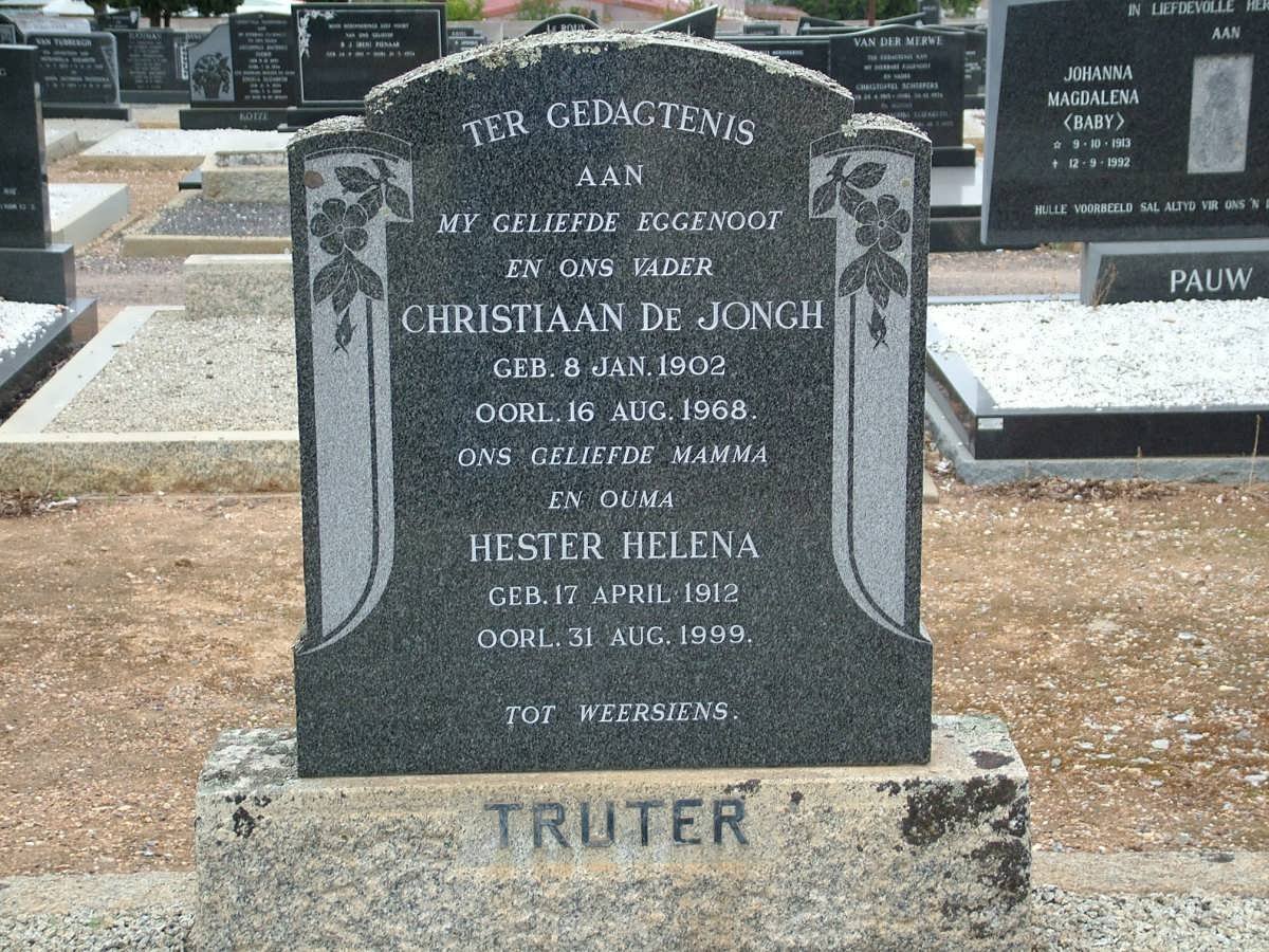 TRUTER Christiaan De Jongh 1902-1968 &amp; Hester Helena 1912-1999